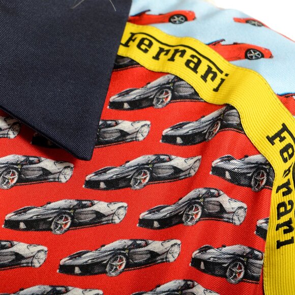 Scuderia Ferrari Women's 100% Silk Multi-Color Fit & Flare Dress US XL IT 46 - Picture 4 of 7